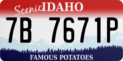 ID license plate 7B7671P