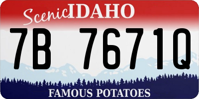 ID license plate 7B7671Q