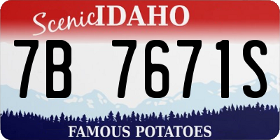 ID license plate 7B7671S