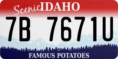 ID license plate 7B7671U
