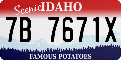 ID license plate 7B7671X