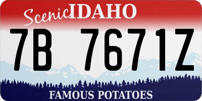 ID license plate 7B7671Z