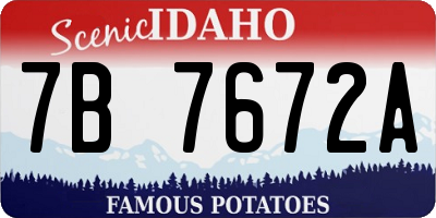ID license plate 7B7672A