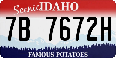 ID license plate 7B7672H