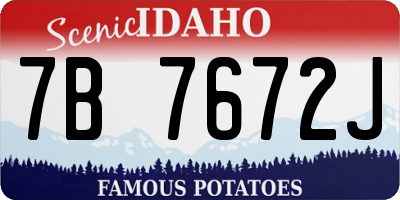 ID license plate 7B7672J
