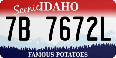 ID license plate 7B7672L