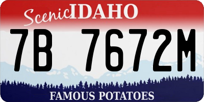 ID license plate 7B7672M