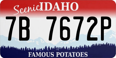 ID license plate 7B7672P