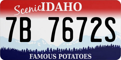 ID license plate 7B7672S