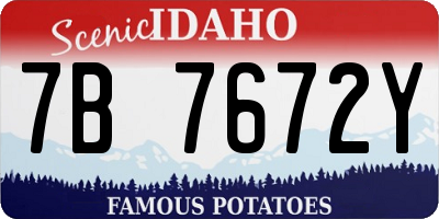 ID license plate 7B7672Y