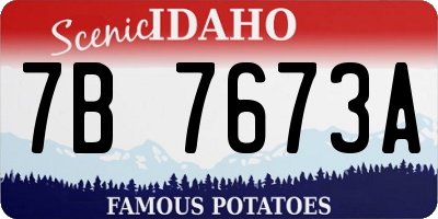 ID license plate 7B7673A