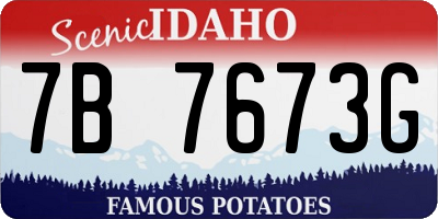 ID license plate 7B7673G