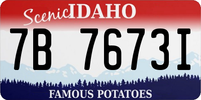ID license plate 7B7673I