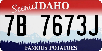 ID license plate 7B7673J