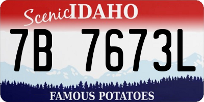 ID license plate 7B7673L