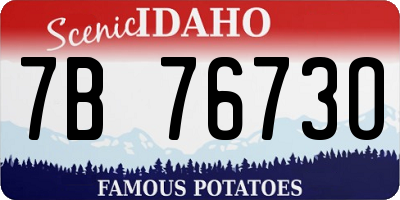 ID license plate 7B7673O