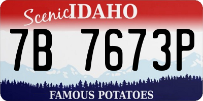 ID license plate 7B7673P