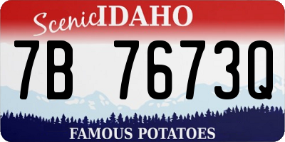ID license plate 7B7673Q