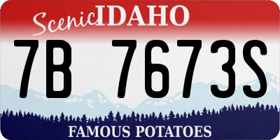 ID license plate 7B7673S