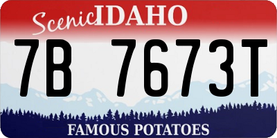 ID license plate 7B7673T