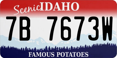 ID license plate 7B7673W