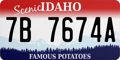 ID license plate 7B7674A