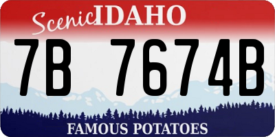ID license plate 7B7674B