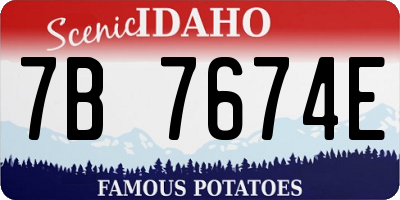 ID license plate 7B7674E