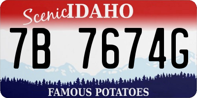 ID license plate 7B7674G