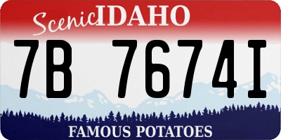 ID license plate 7B7674I