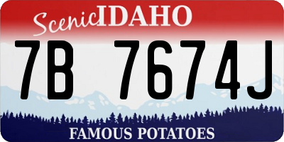 ID license plate 7B7674J