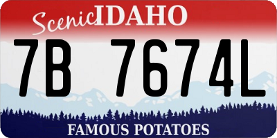 ID license plate 7B7674L