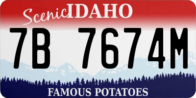 ID license plate 7B7674M