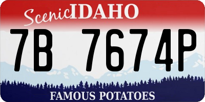 ID license plate 7B7674P