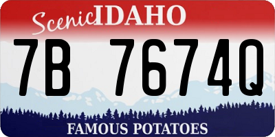 ID license plate 7B7674Q