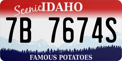 ID license plate 7B7674S