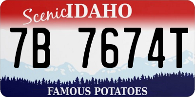 ID license plate 7B7674T