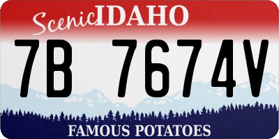ID license plate 7B7674V