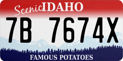 ID license plate 7B7674X