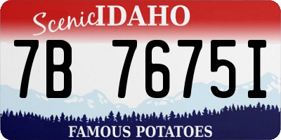 ID license plate 7B7675I