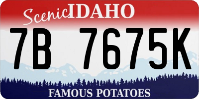 ID license plate 7B7675K