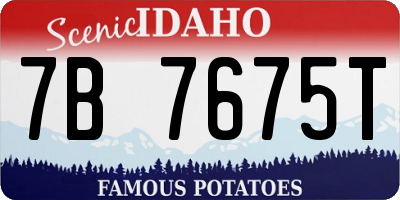 ID license plate 7B7675T