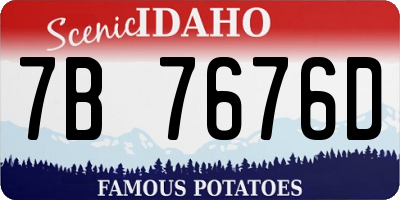 ID license plate 7B7676D