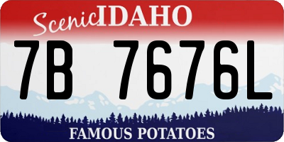 ID license plate 7B7676L