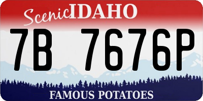 ID license plate 7B7676P