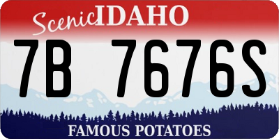 ID license plate 7B7676S