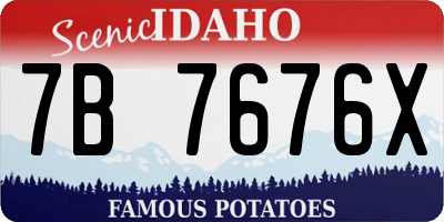 ID license plate 7B7676X
