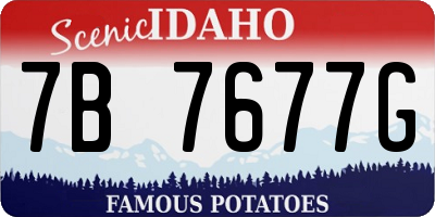ID license plate 7B7677G