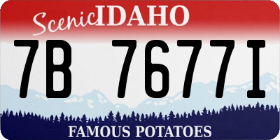 ID license plate 7B7677I