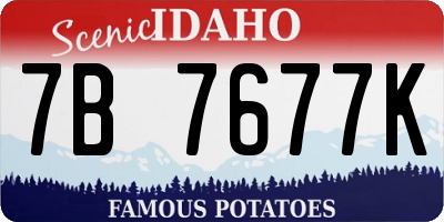ID license plate 7B7677K